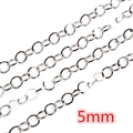 5mm silver stainless steel chain link for DIY necklace and jewelry making accessory - CH-33 (5mm Width) / Steel
