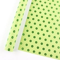 Light green gift wrapping paper roll with delicate dark green floral patterns - Green Base Gold Foil