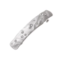 Irregular silver hair clip with sparkling rhinestones and a unique wavy metal texture - Silver