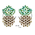 Detailed view of XT-32 pineapple rhinestone breast stickers in green and brown gems - XT-32 Pineapple Shape Green Brown / 18.5cm*14cm