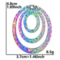 Detail of 4.8cm iridescent oval triple layer stainless steel pendant with dimensions - Pendant / AB Color