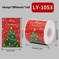 Rouleau d'autocollants de Noël mignons avec 200 étiquettes rouges Merry Christmas - LY-1053 (Sapin de Noël Rouge)