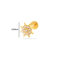 Piercing labret de titanio dorado con cabeza de girasol de circonita de 0,64 cm - 1# Estilo Girasol (Dorado)