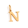 Customizable golden stainless steel initial N pendant for DIY necklaces and bracelets - Letter N (Rose Gold)
