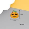 Halloween orange pumpkin charm with smile face for DIY jewelry making in 19mm size - Pumpkin Imp