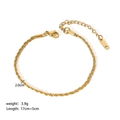 Detail view of 3.9g gold rope chain bracelet with lobster clasp and extension links - Twist Rope Chain Style (YYB023038-2)