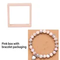 Pink zebra jasper beaded bracelet with silver heart charm and display box - Pink Box with Pink Zebra Heart Bracelet