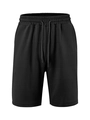 Pantaloncini casual neri da uomo con trama a nido d'ape e coulisse in vita elastica - S / Nero