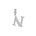 Minimalist silver-tone stainless steel letter N charm pendant for DIY jewelry - Steel N