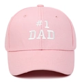 Rosa Baumwoll-Baseballkappe mit weißer #1 DAD Stickerei im klassischen 6-Panel-Design - Rosa