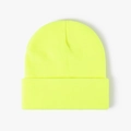 Neon yellow double-layer thickened knitted beanie for men and women in winter - 4-Seam Fluorescent Yellow