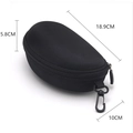 Custodia rigida per occhiali in EVA nero con cerniera e gancio, misura 18,9x10x5,8cm - Custodia Grande per Occhiali Sportivi