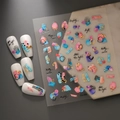5D gold abstract blush nail art stickers with minimalist English text and color blocks - Abstract Color Block Gold Foil Style(CO-266)