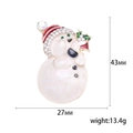Broche bonhomme de neige de Noël en alliage blanc avec strass, 43mm x 27mm - Bonhomme de Neige Scintillant (2350)