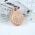 Crystal clear silicone scalp massager brush in nude pink finish with soft bristles - Japanese Nordic Pink