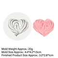 Molde de silicona corazón espiral para decoración de pasteles y chocolate con muestra - 3 Forma de Corazón / Gris