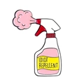 Funny enamel spray bottle pin with Idiot Repellent text in red and yellow colors - XZ7174-Idiot Repellent Spray