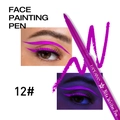 Crayon de maquillage violet fluorescent UV 12# montrant les effets brillants - 12#