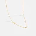 Detailed view of gold S925 silver necklace with sparkling zircons and letter L pendant - L / 925 Sterling Silver Plated With 18k Gold