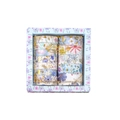 Floral dream gold foil washi tape set in shades of lavender and blue with 10 assorted rolls - Blue