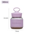 300ml lila Glastasse mit Handyhalter-Hülle und Griff, Höhe 11,2cm für unterwegs - 300ml / Lila