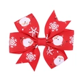 Rote Weihnachtsschleife mit Weihnachtsmann und Schneeflocken für Mädchen - Roter Weihnachtsmann (1)