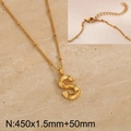 Polished gold S-letter pendant necklace with beaded chain and lobster clasp closure - Gold Letter S (KN287040-Z)