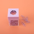 Square purple magnetic paper clip holder with transparent box and metal clips - With 18Pcs Paper Clips / Lavender