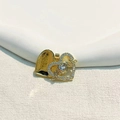 Chic 18K gold plated heart charm with sparkling micro-pave cubic zirconia stones - Double-Sided LOVE Heart