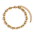 Bracciale a catena chicchi di caffè in acciaio inossidabile placcato oro 14K con chiusura - Oro