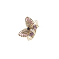 Eleganter Goldring mit Schmetterling und bunten Zirkonia im Marquise- und Rechteckschliff - Einstellbar Offen / CR0431DX / Gold / Mehrfarbig 2