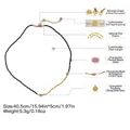 Böhmische Halskette mit schwarzen Spinell-Perlen, Goldakzenten und graviertem Anhänger - Schwarze Spinell Perlen Spleißen Edelstahl Halskette (XL-538J)