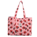 Borsa tote rosa con motivo a fragole e lunghe maniglie a spalla da donna - Rosa