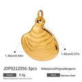 Pendente a conchiglia dorata in acciaio inossidabile con proprietà ipoallergeniche - Conchiglia/3 pezzi