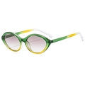 Cat eye sunglasses with translucent green-yellow gradient frames and purple lenses - Green Yellow Gradient (Gradient Lens)