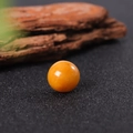 Spherical 16mm yellow natural agate stone bead with polished finish for jewelry making - Topaz