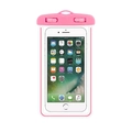 Universal pink waterproof phone pouch with touch screen support for swimming activities - Luminous Style (With Lanyard) / IPX8 Waterproof / Pink