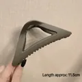 Matte olive green triangle shark hair claw clip for thick hair, 11.5cm length - Matte Triangle Coffee-11.5cm