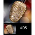 Sparkling gold glitter gel nail polish in shade #05 with a high-shine reflective finish - 8ml / Colorful Champagne Gold