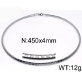 Collana rigida in acciaio argentato testurizzato da 4mm con chiusura a moschettone - Versione Stretta Argento B (KN33839-Z)