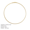 Collier chaîne torsadée en acier inoxydable doré 14k 2mm de large longueur 40cm - Or 2mm 40cm (YX44646)
