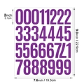 Purple 2-inch waterproof vinyl number stickers for mailboxes and classification - Purple