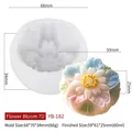 3D-Blumenform aus Silikon für handgefertigte Rosenkerzen und Seifen mit Maßen - Blühende Blume 7D YB-182