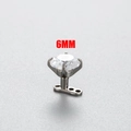 6mm clear cubic zirconia G23 titanium dermal anchor piercing jewelry with silver base - White