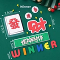 Décorations de gâteau Mahjong avec symboles de chance rouges et signes vert Winner - Ensemble de Mahjong Dieu des Joueurs