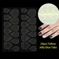 Strong adhesive 24pcs yellow jelly nail glue stickers for fake nail application - 24 Tabs Yellow Glue