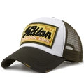 Casquette trucker vert armée avec maille blanche et écusson brodé Indian No.7 - Réglable / Vert Militaire