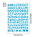 Blue 0.5-inch alphabet stickers with capital and lowercase letters for scrapbooking - Light Blue