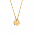 Minimalist stainless steel necklace featuring a gold oval pendant with the letter W - Letter W