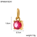 Detailed view of red gemstone pendant with size specs 1.0cm by 0.7cm and 1.0g weight - Red Zircon Pendant